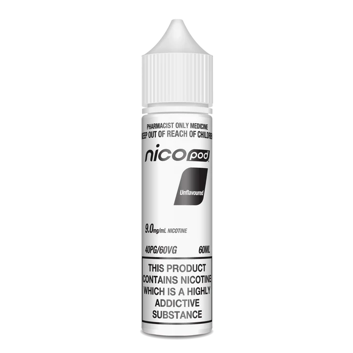 NICOPOD UNFLAVOURED FREEBASE 0, 3, 6, 9, 12, 18mg/ml (60ML BOTTLE) - Image 5