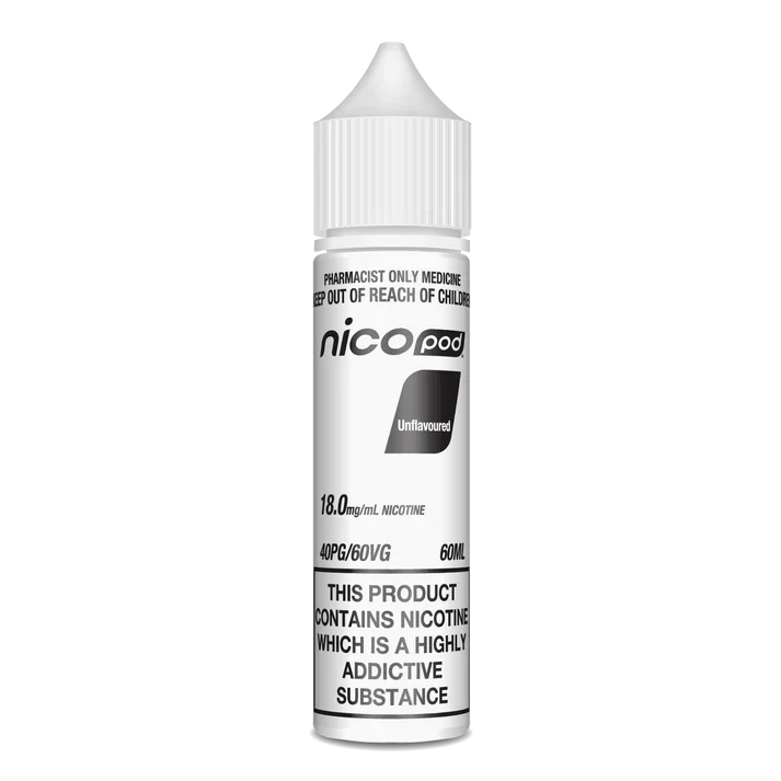 NICOPOD UNFLAVOURED FREEBASE 0, 3, 6, 9, 12, 18mg/ml (60ML BOTTLE) - Image 6
