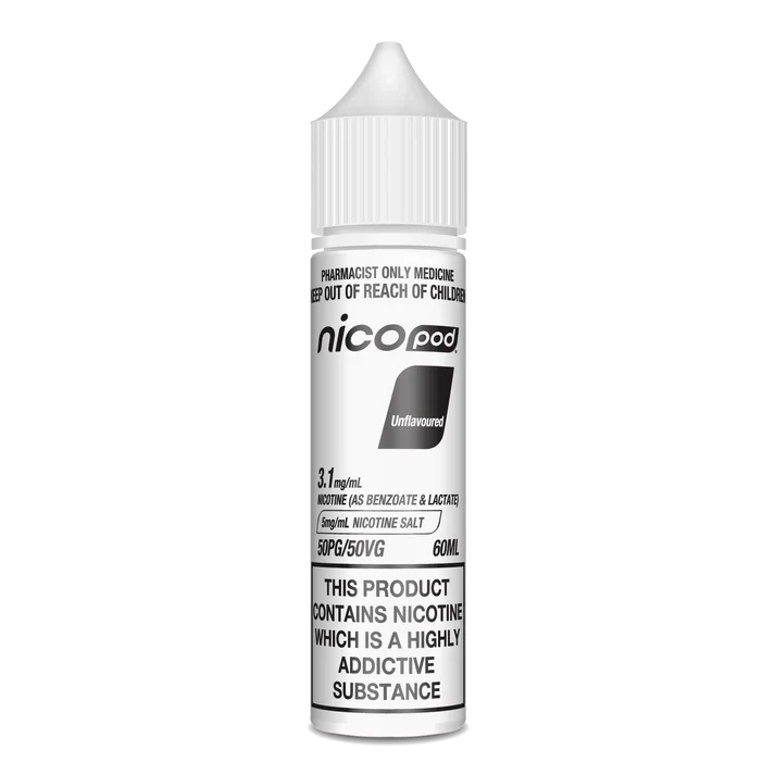 NICOPOD UNFLAVOURED NICOTINE SALT (60ML BOTTLE) - Image 4